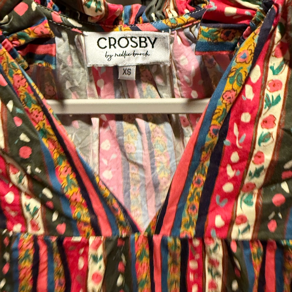 crosby. Striped Ruffle Sleeve Mini Dress - Pink Multi - Picture 4 of 4